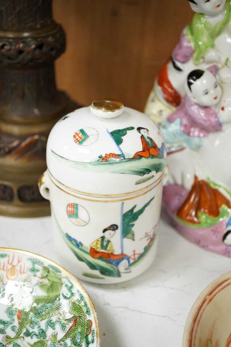 A collection of Chinese and Japanese collectables to include bronzes, cloisonné, 18th century and later ceramics etc